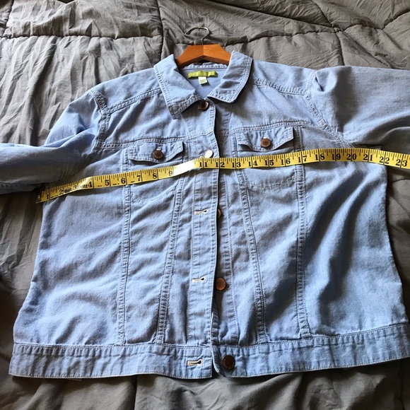Sigrid Olsen light washed chambray. That is lightweight cotton jacket.Size Large - Picture 12 of 12